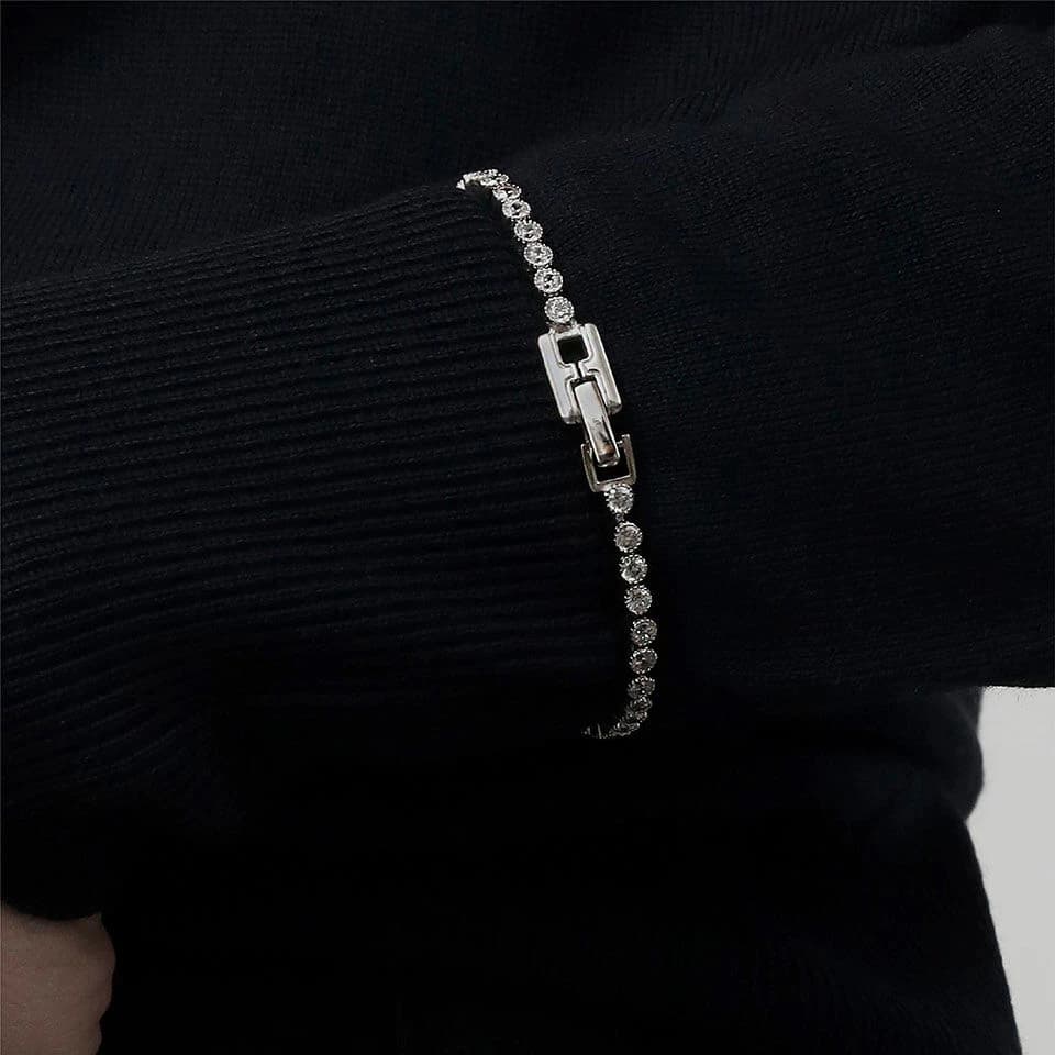 [Silver925] DOUBLE T round tennis bracelet