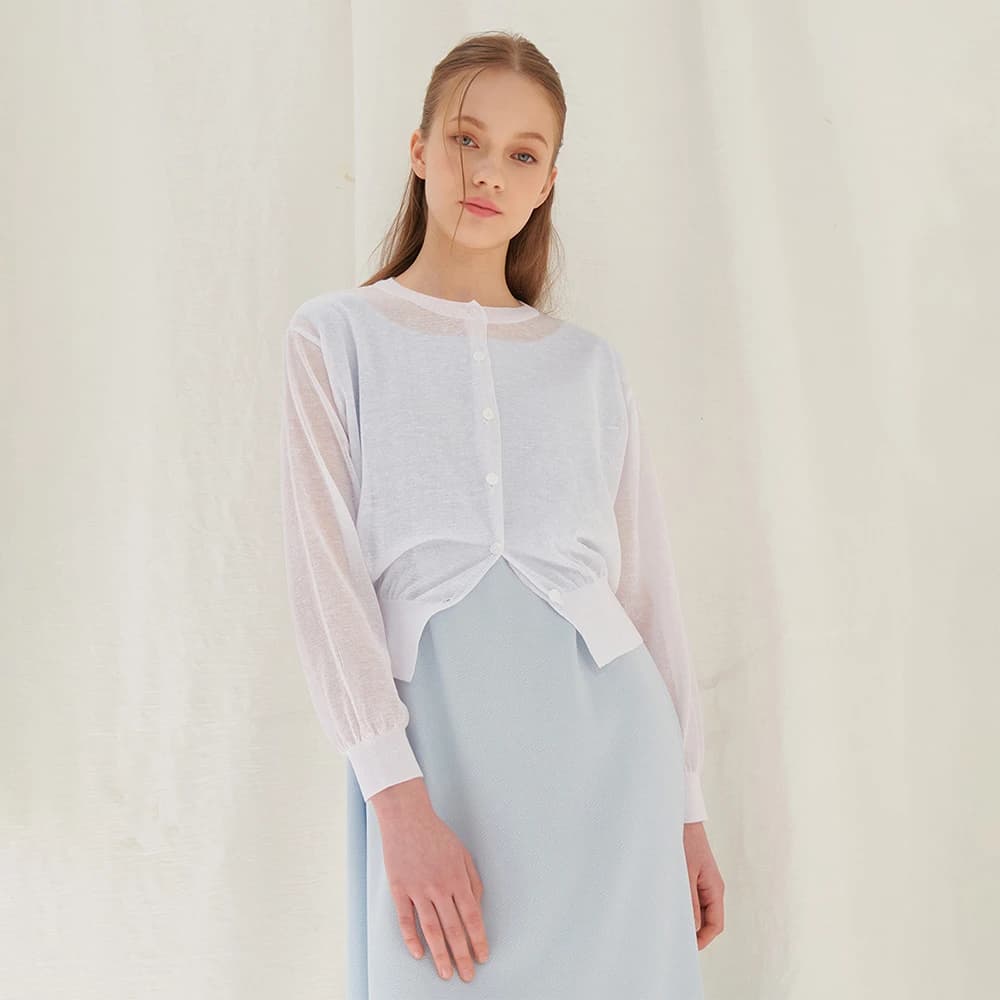 SUMMER LINEN CARDIGAN WHITE