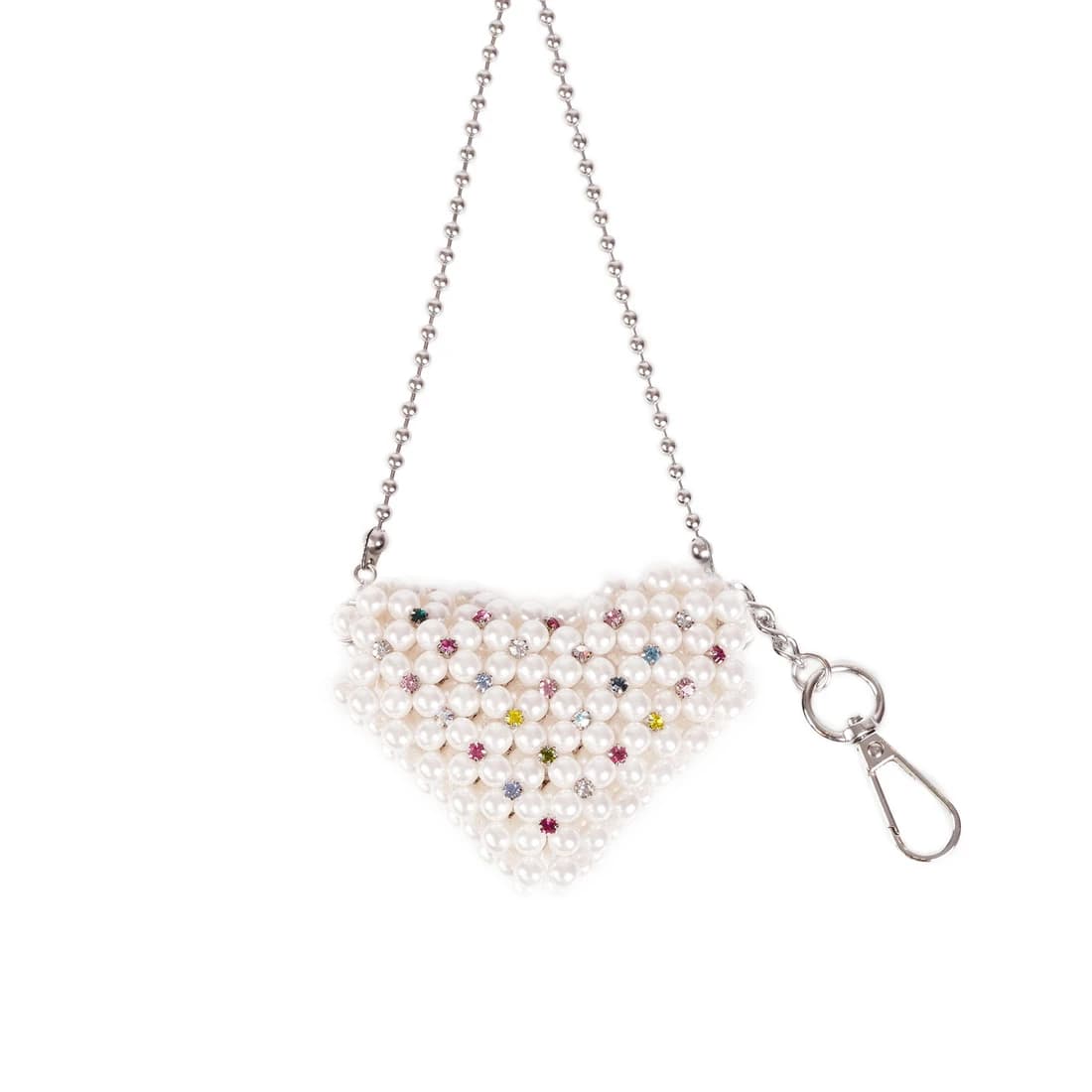 Love Pearl Crystal Mini Bag&Keyring_White