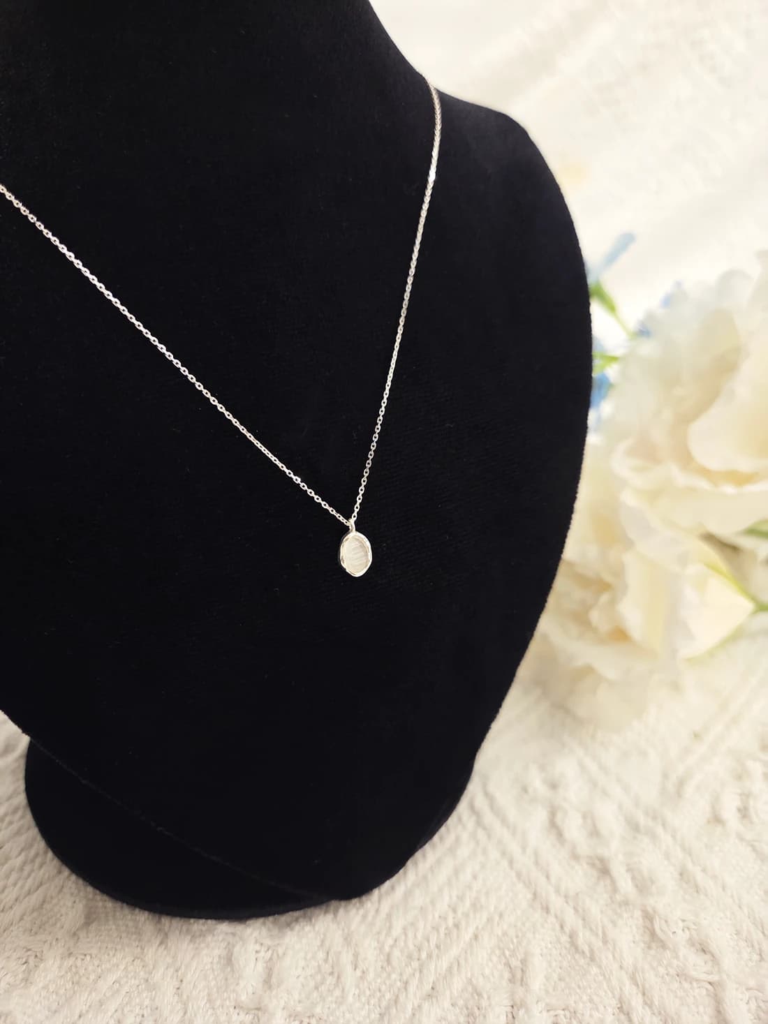 [Silver925] Wave Glow Oval Necklace