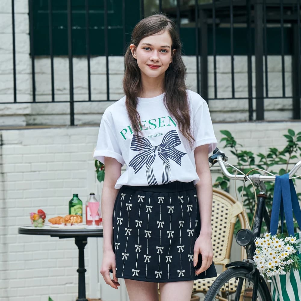 MET present printing T-shirt White