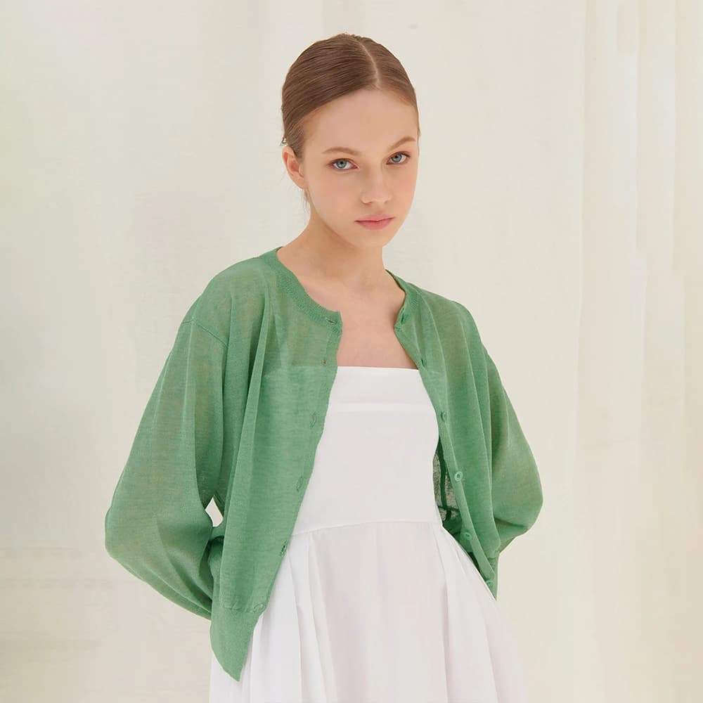 SUMMER LINEN CARDIGAN GREEN
