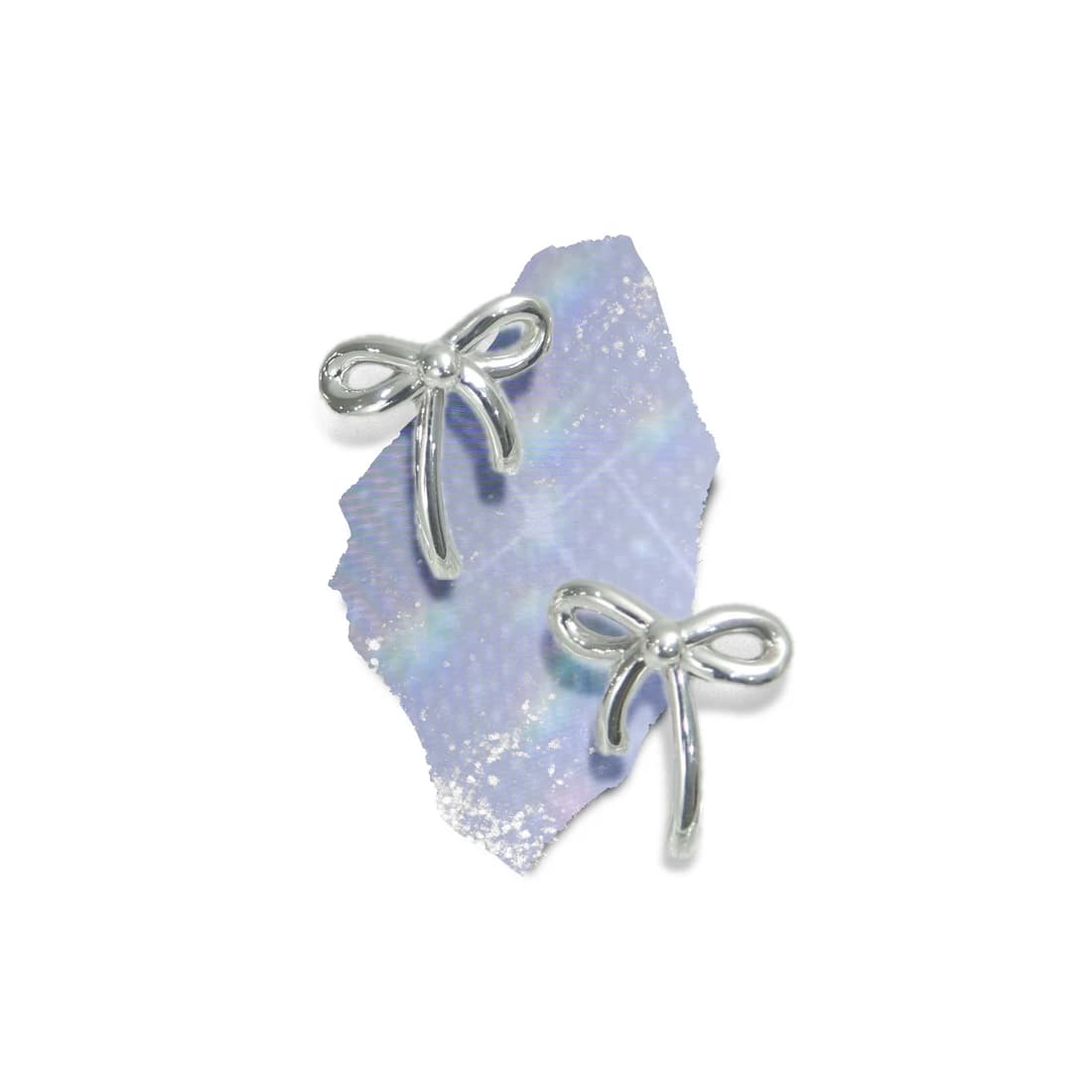 Blanc Ribbon Earrings （洗い立てのリボン）