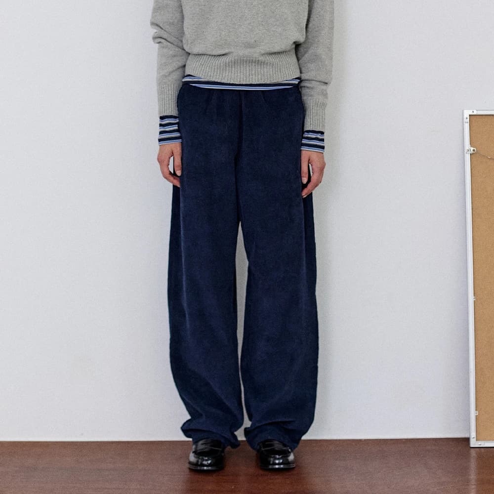 テーパードコーデュロイパンツ - Navy