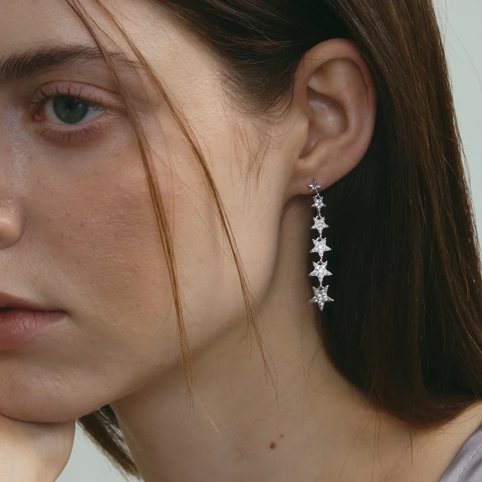 [Silver925] Trsat Rising Star Long Earrings