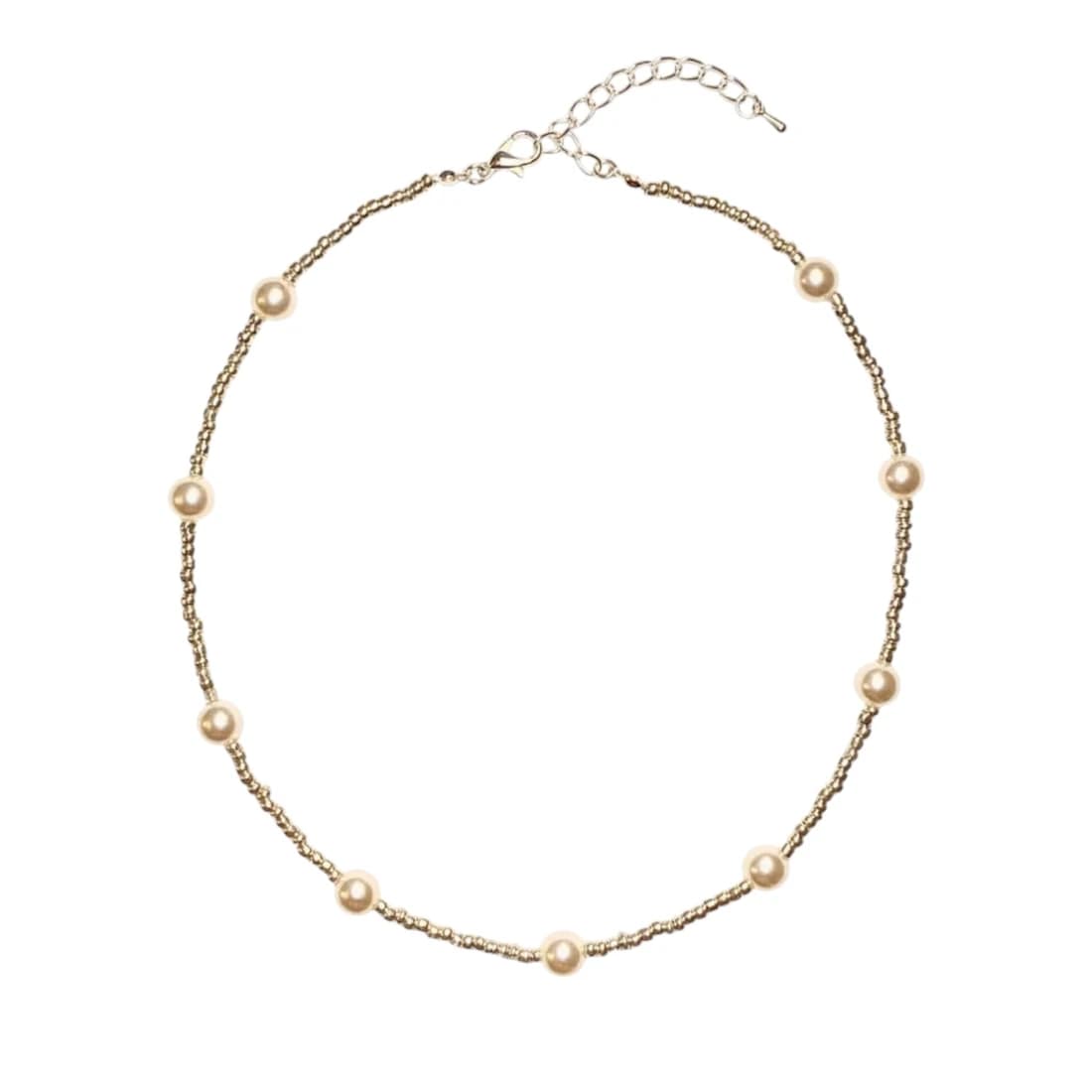 Pearl & Silver Bead Necklace 