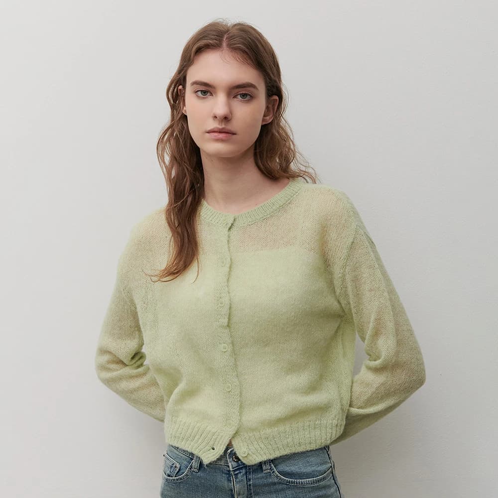 BOUCLE CARDIGAN MINT