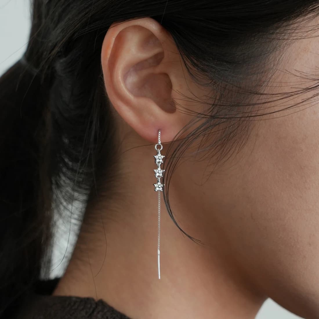 [Silver925] Trsat Rising Star Threader Earrings