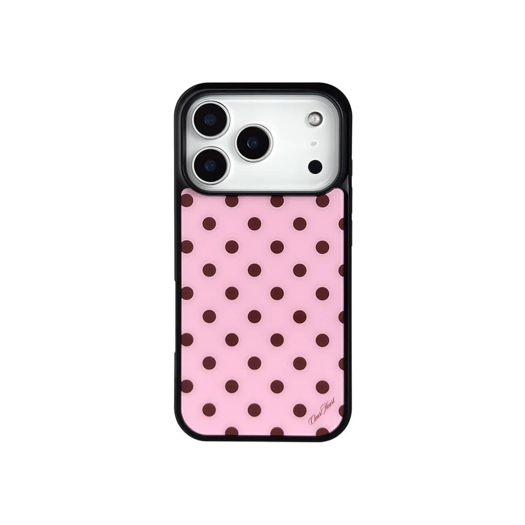 Dot Pattern Case - Pink Brown