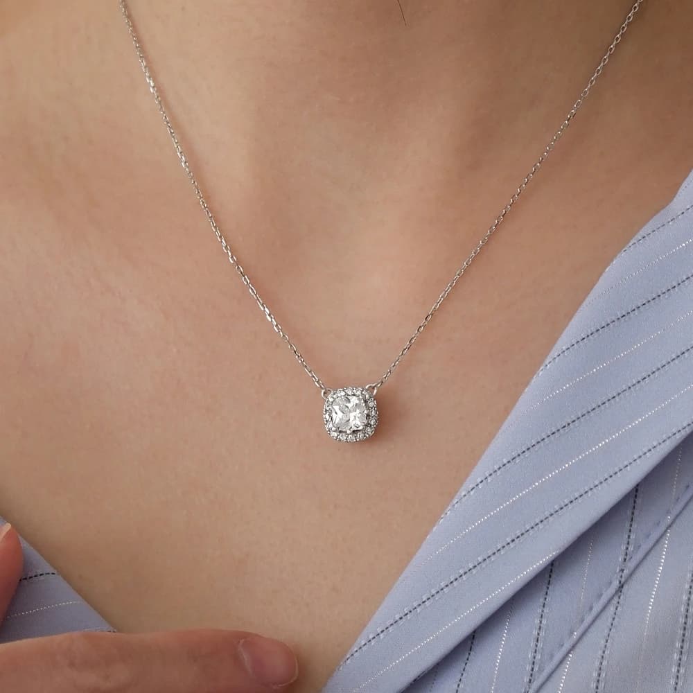 [Silver925] Blenheim Cushion Necklace