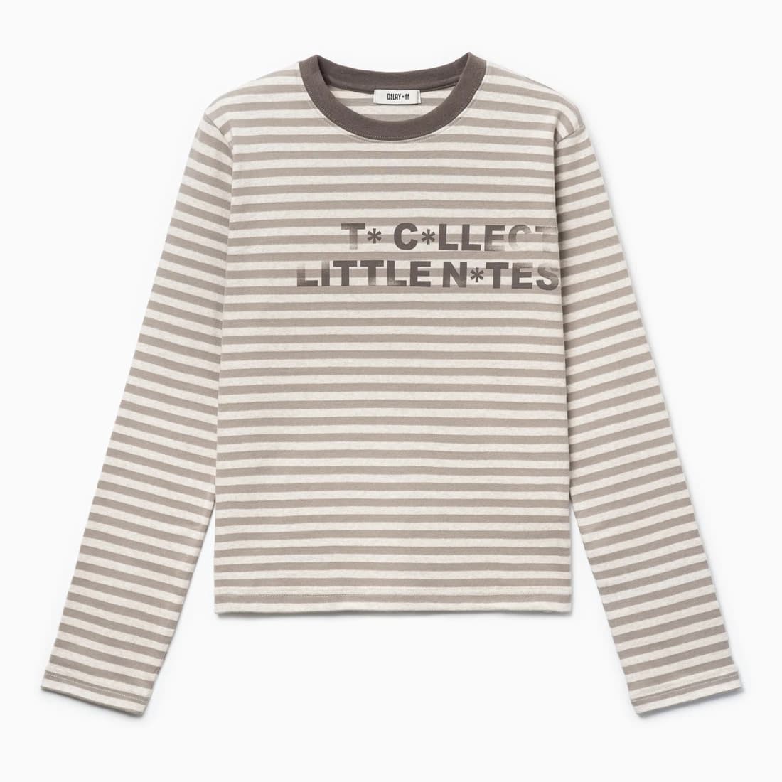 NOTE COLLECTOR STRIPE LONG SLEEVE T-SHIRT COCOA