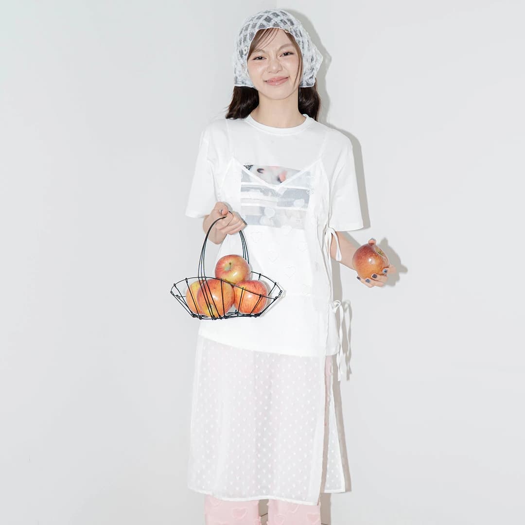 SEE-THROUGH LAYERED OPEN DRESS HEART