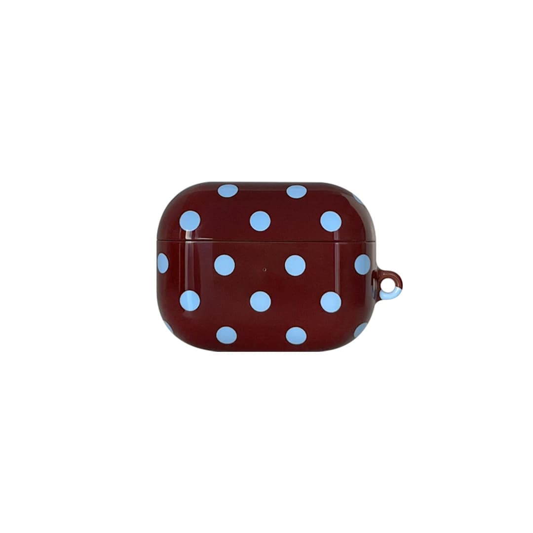 Dot Pattern AirPods Case - Brown Blue
