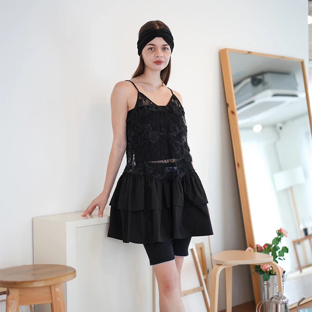 Rose Lace Dress_black