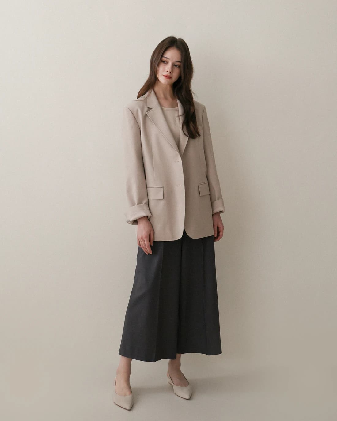 ヌワ テーラードジャケット - Sand Beige