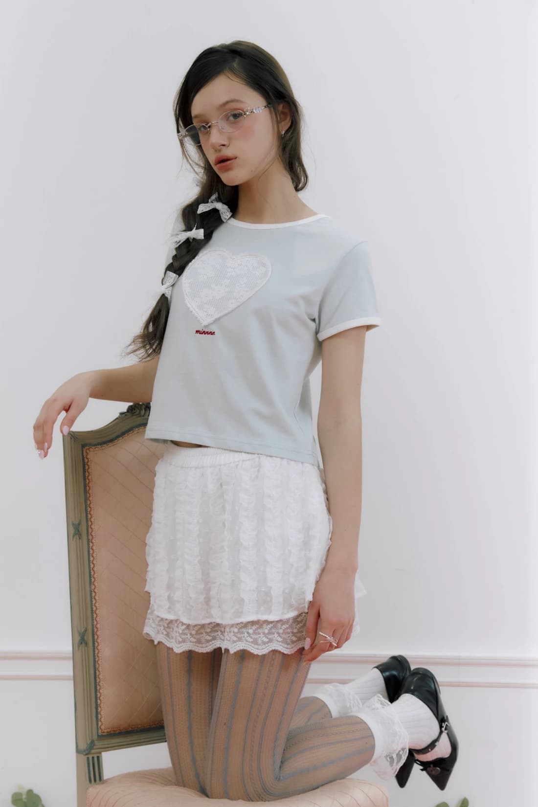 Heart shushu t-shirt(Mint)