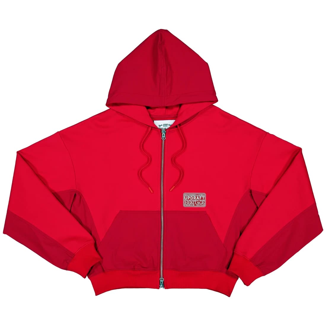 [UPDRAFT] NYLON MIXED COTTON ZIP-UP RED