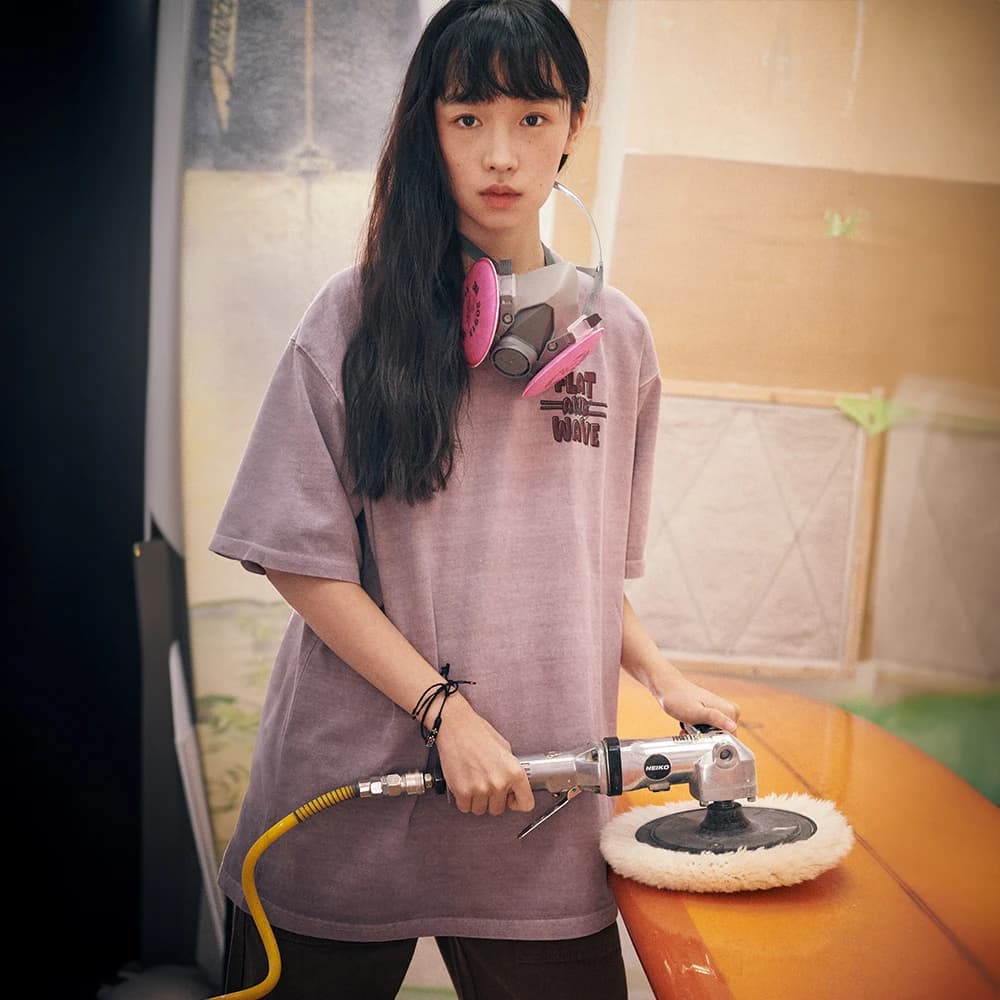 Kaii Pigment Dyeing T-shirt Purple