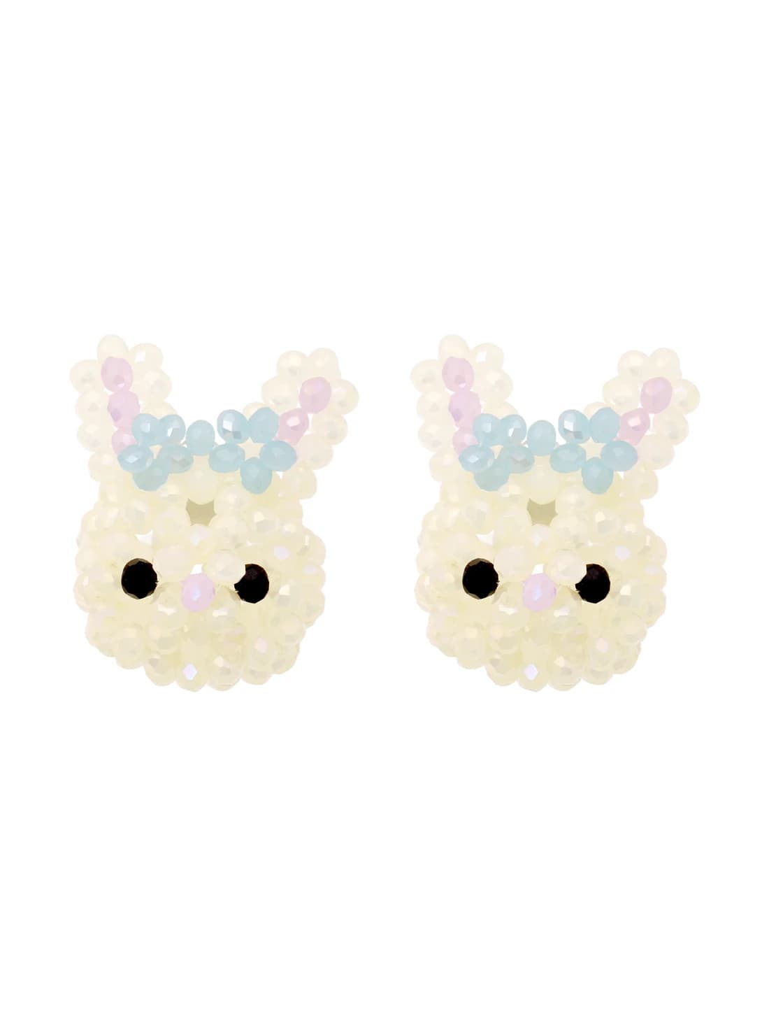 Rabbit Beads Earrings (Cream)