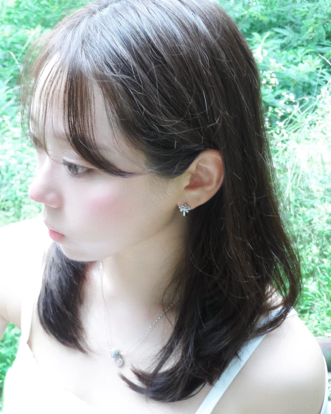 Soft ribbon ring earring