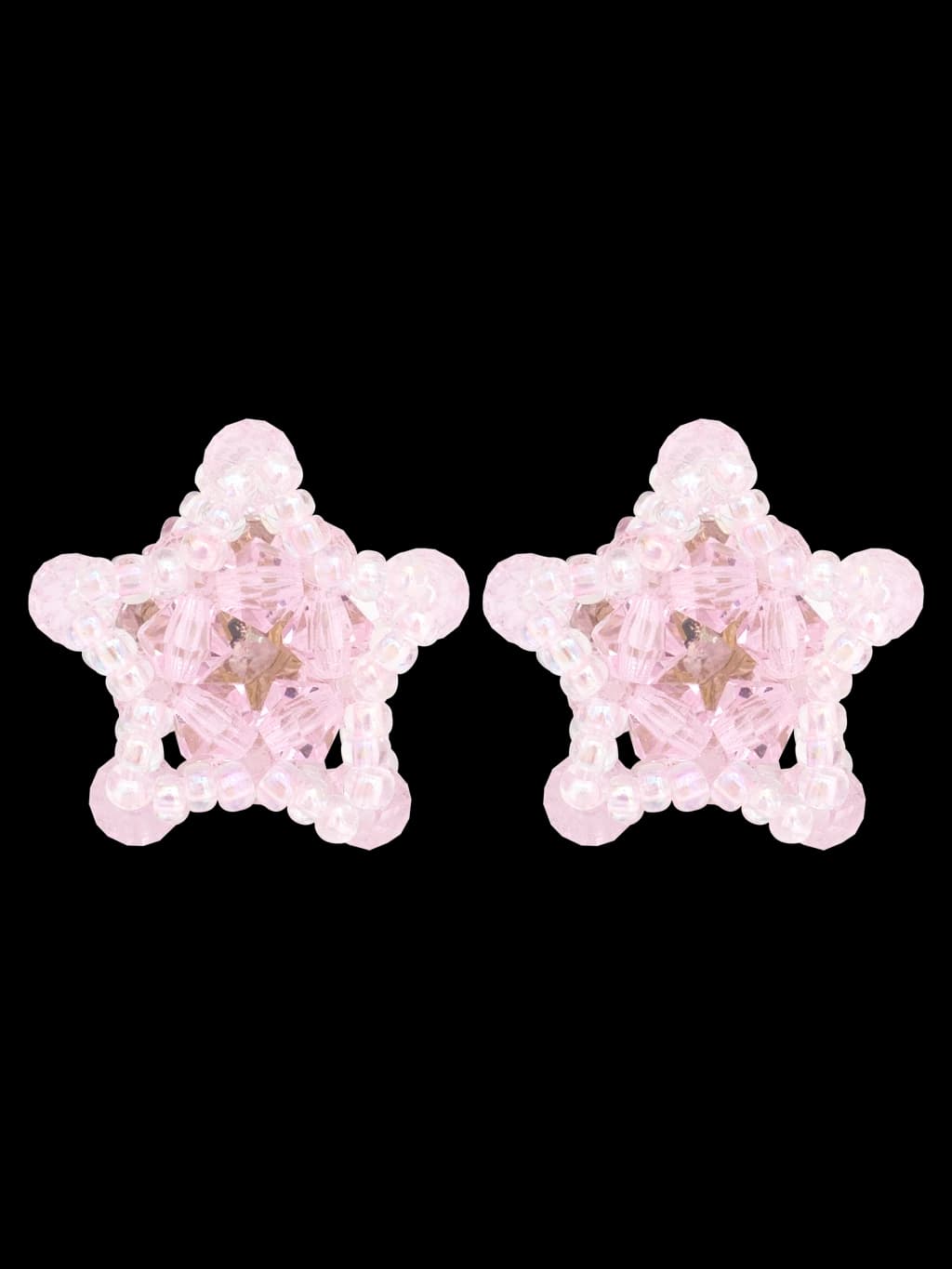 Star Beads Earrings (Baby Pink)