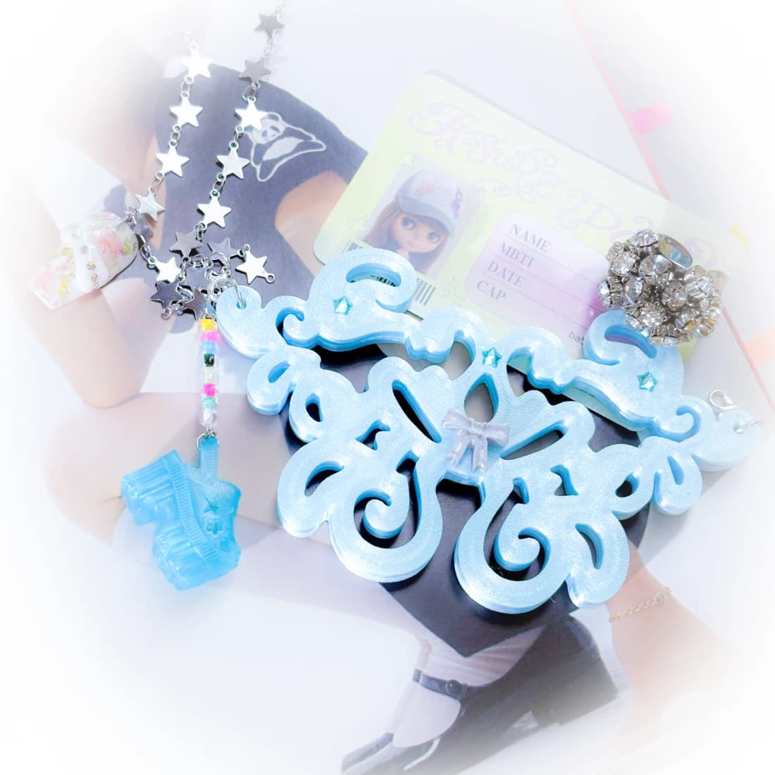 star fairy card holder blue