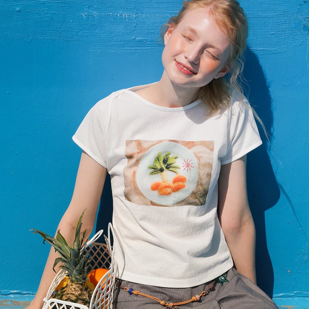 Fruit Palm Tree T-shirt - White