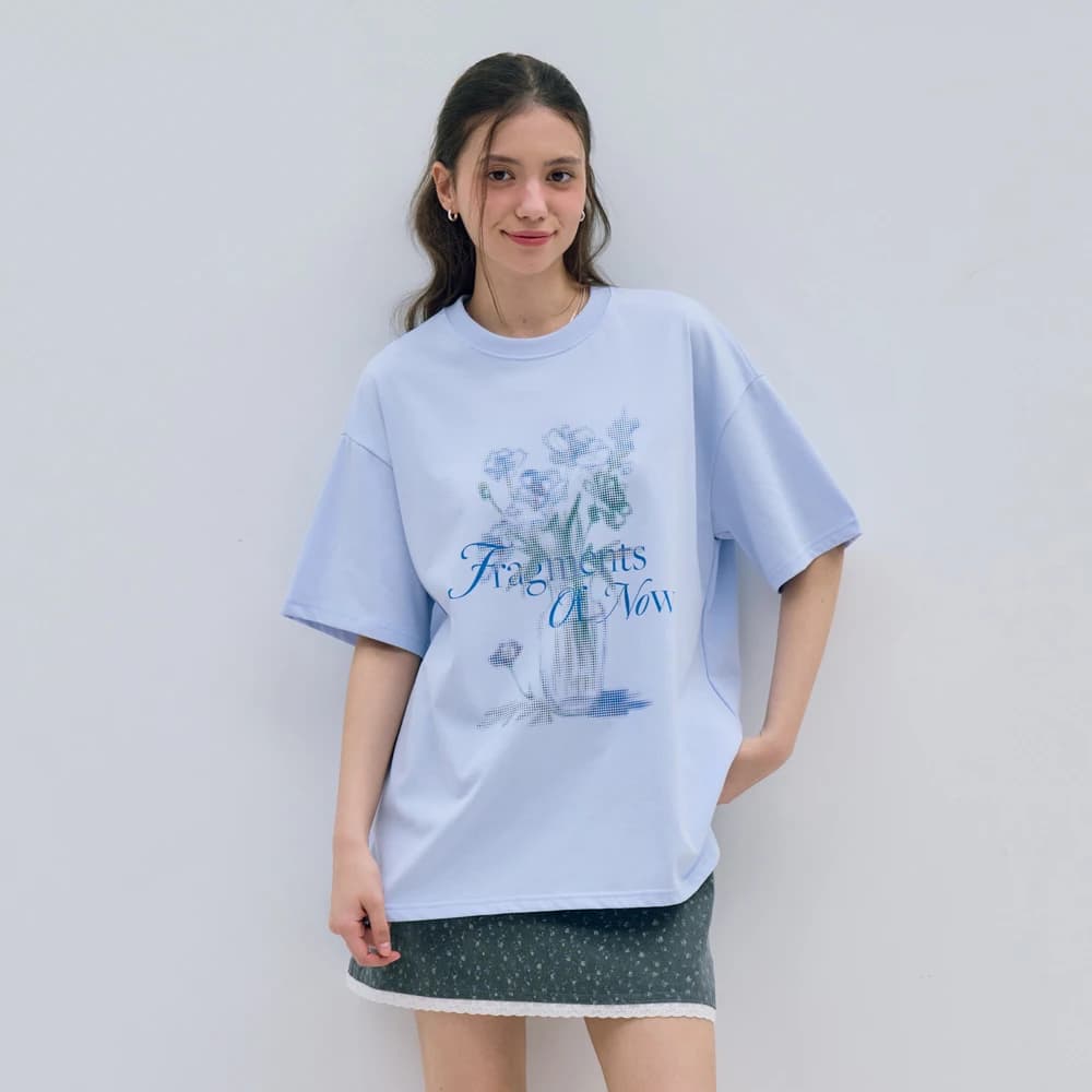 MET flower vase DTP T-shirts Fresh blue