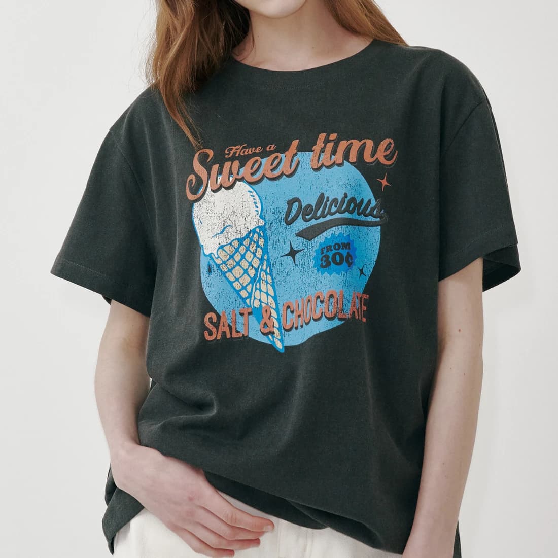 [HAST] スウィートコーンアイスクリームTシャツ - Charcoal