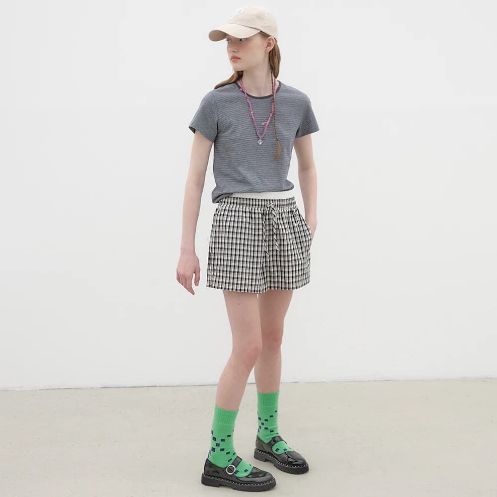 Checked Layered Boxer Shorts - Black