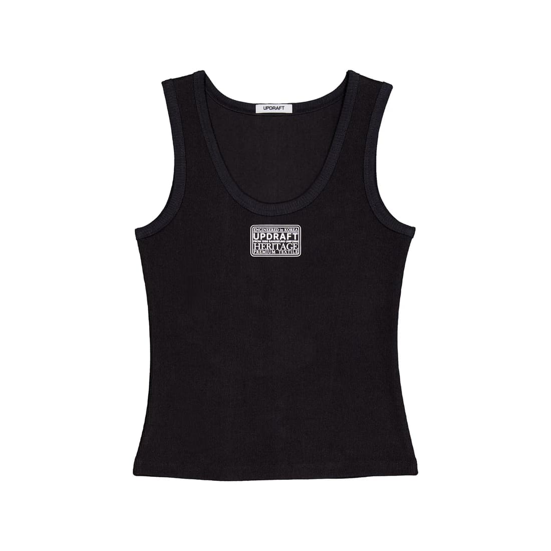 [UPDRAFT] SLEEVELESS COTTON T-SHIRT BLACK