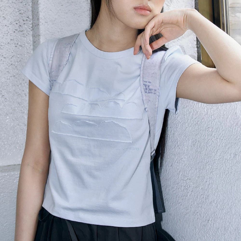 Cloud stitch t-shirt - Sky Blue