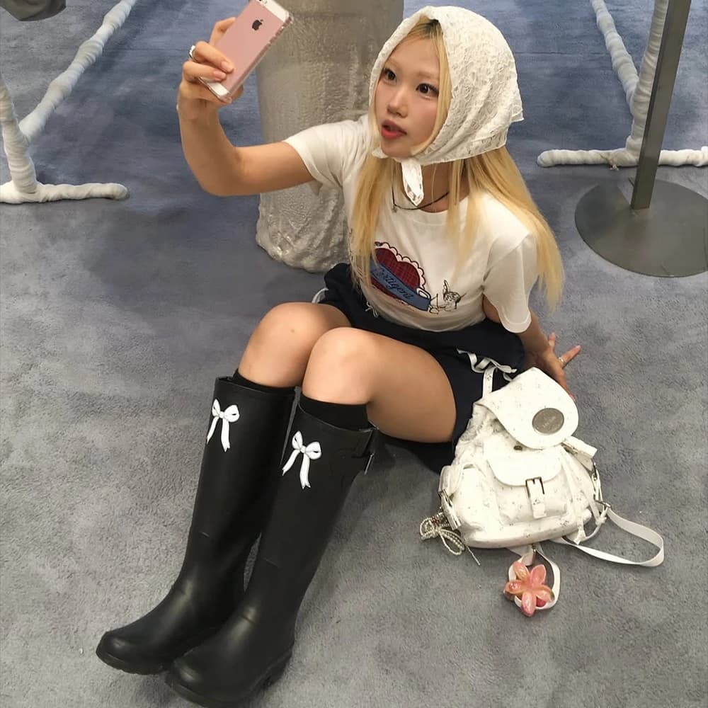 Ribbon Rainboots - Black