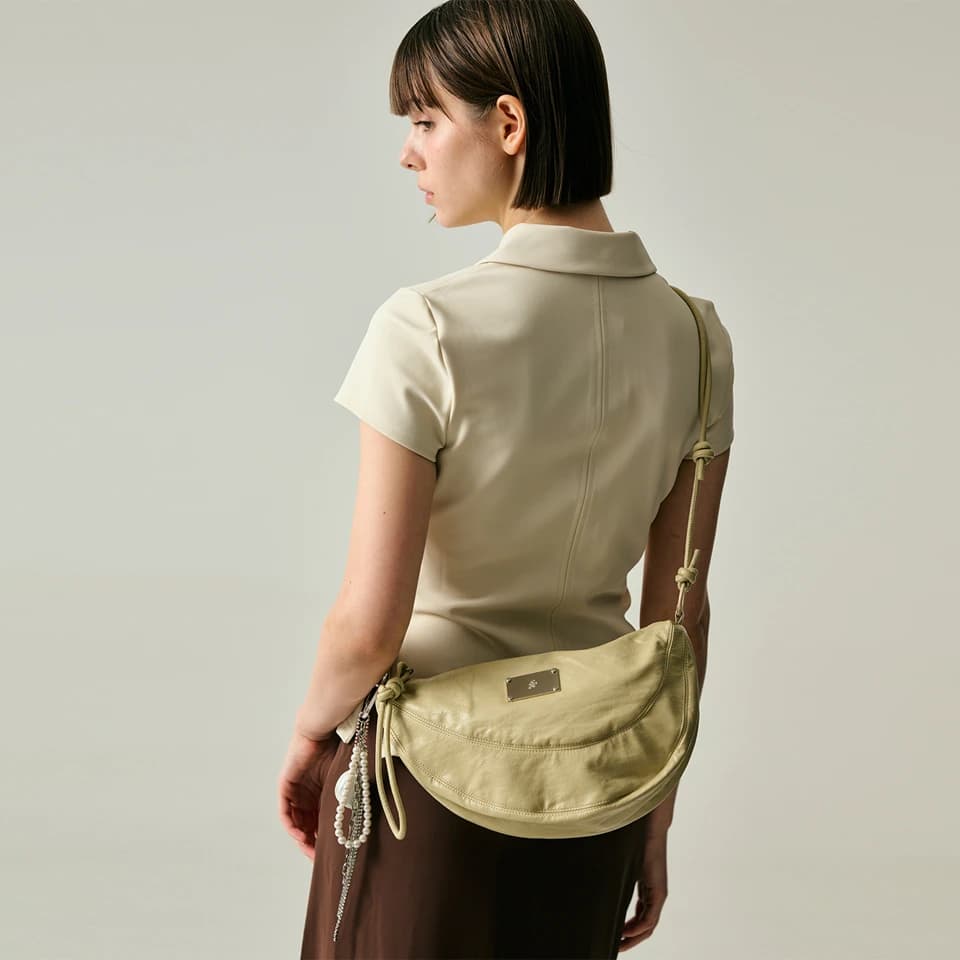 LEATHER CROSS POUCH BAG[BEIGE]