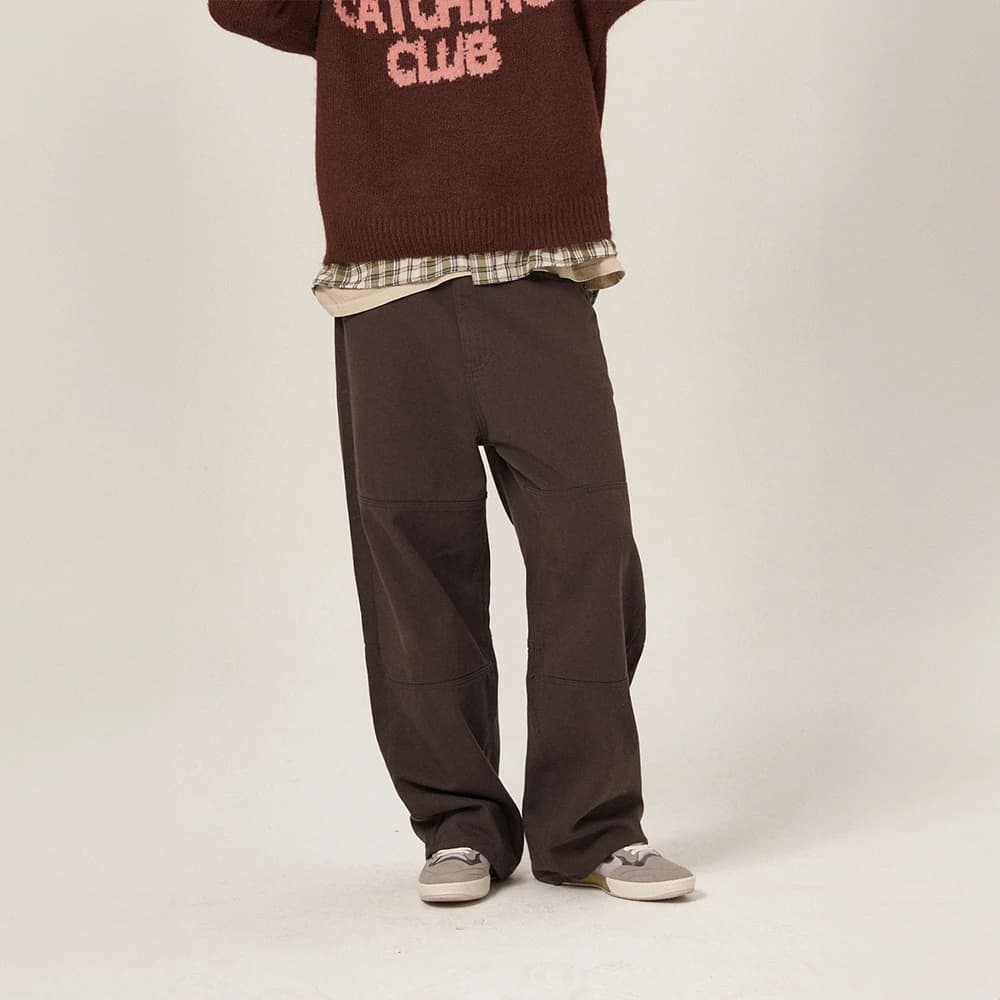 Vee Wide Cotton Pants Charcoal