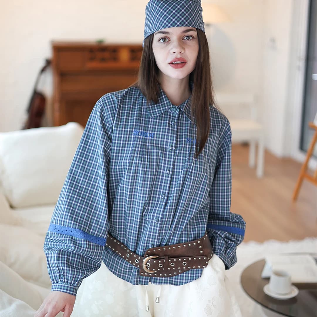 Posy Pintuck Blouse_blue