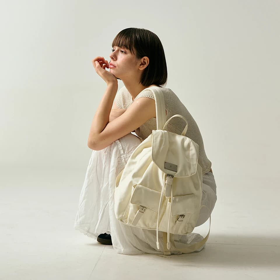 SYMBOL NYLON BACKPACK[IVORY]