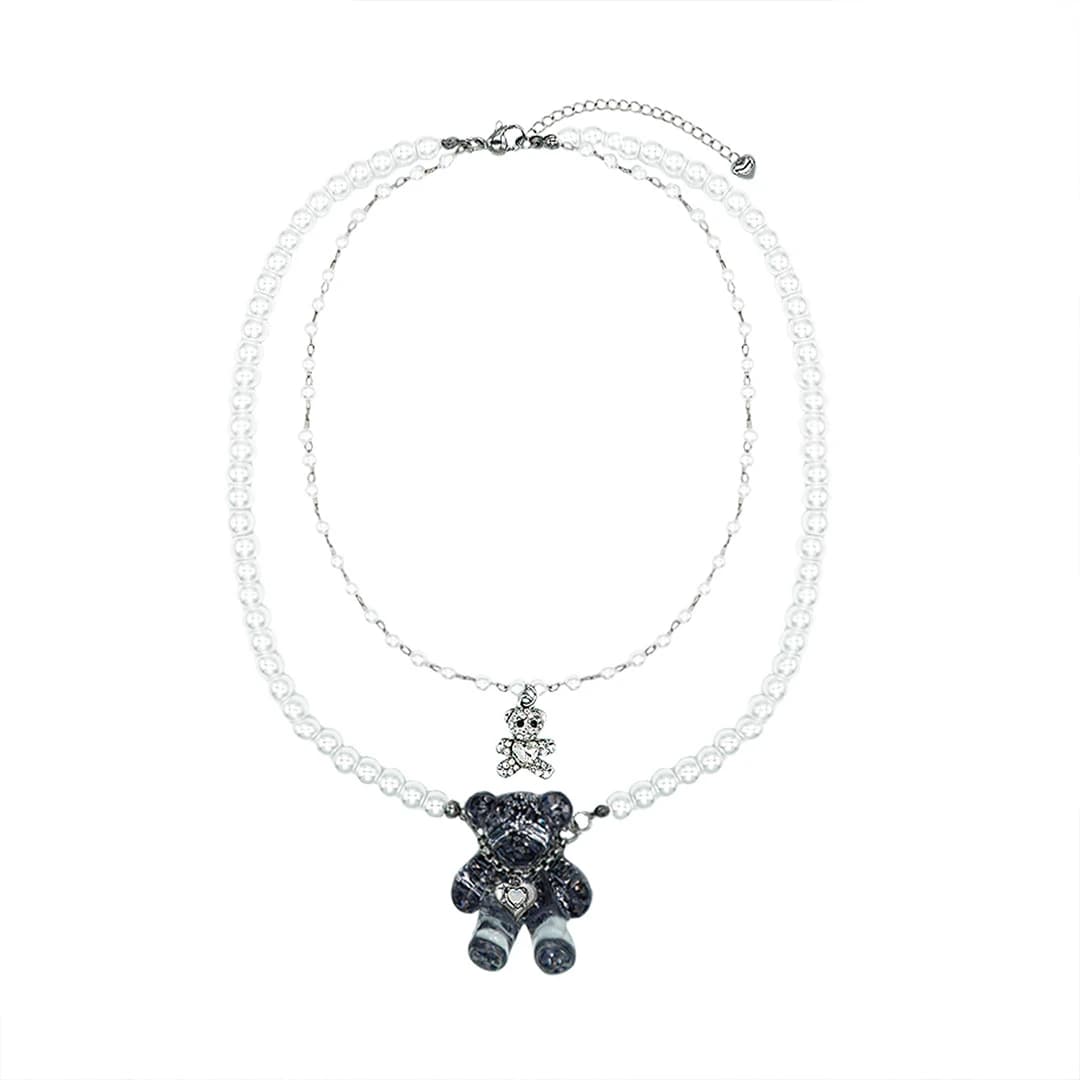 [Celeb Pick] Double Layered twin bear Necklace