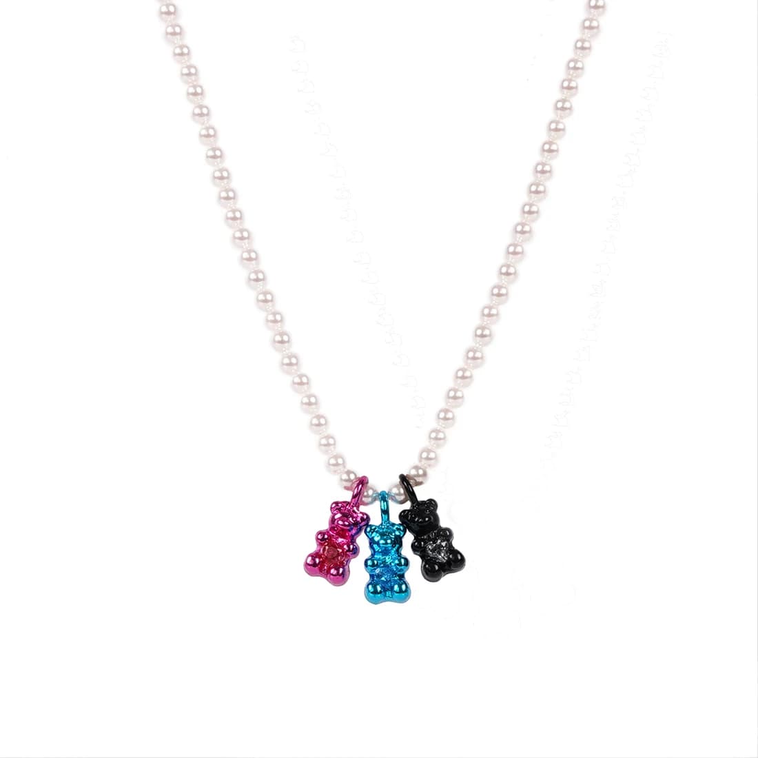 Three Petit Bear Friends Necklace_Multi