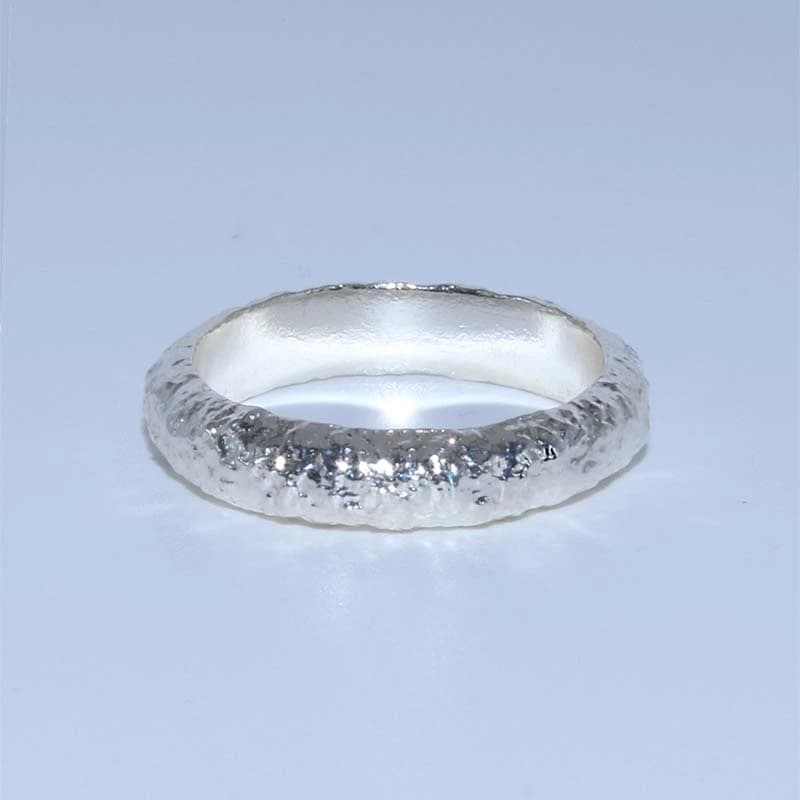 texture silver ring