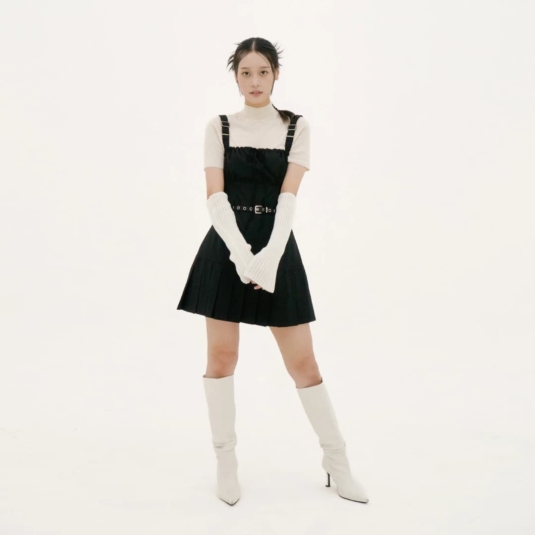 Funky belted dress (Black)