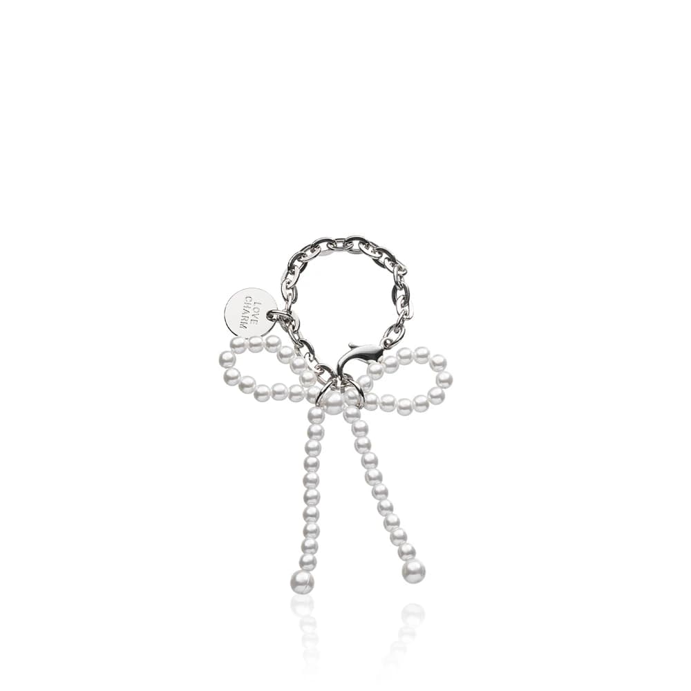 LOVE CHARM Pearl Ribbon Charm