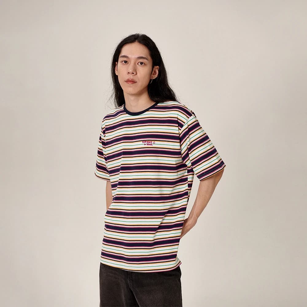 Dazzy Stripe T-Shirt Navy
