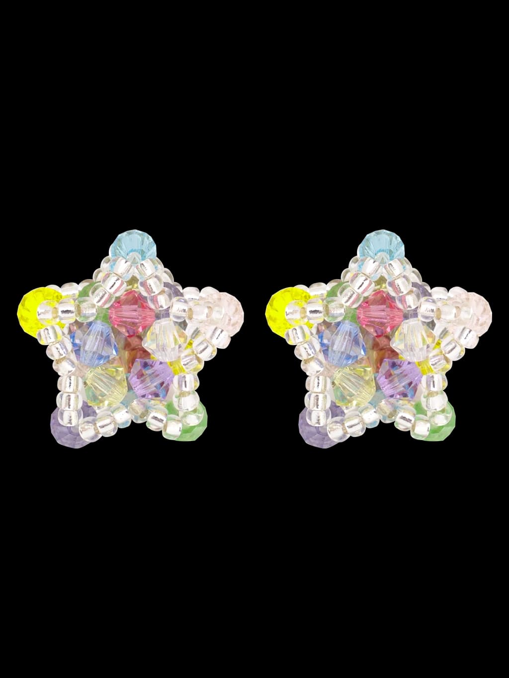 Star Beads Earrings (Rainbow)