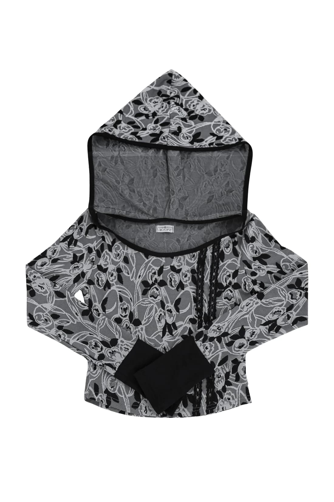 [ID] Floral Jacquard Set-up (Top) (Gray)