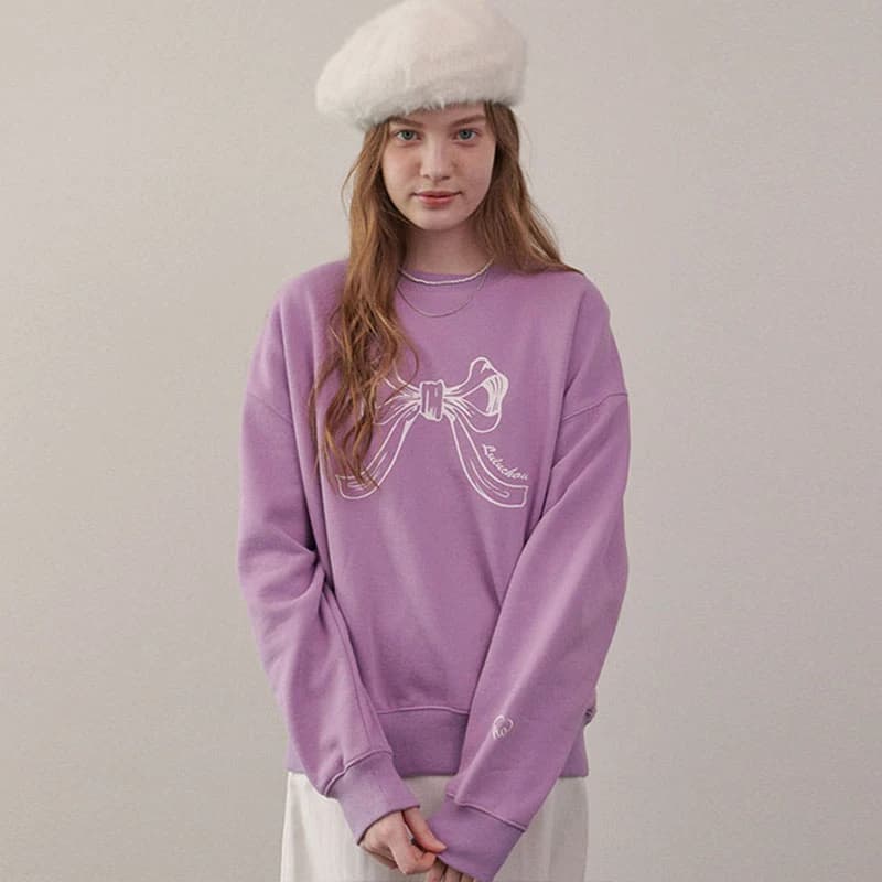 Ribbon Sweatshirt - Purple