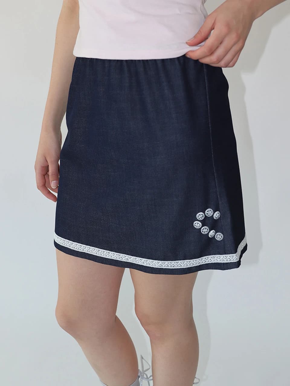 Half Heart Denim Skirt (blue)