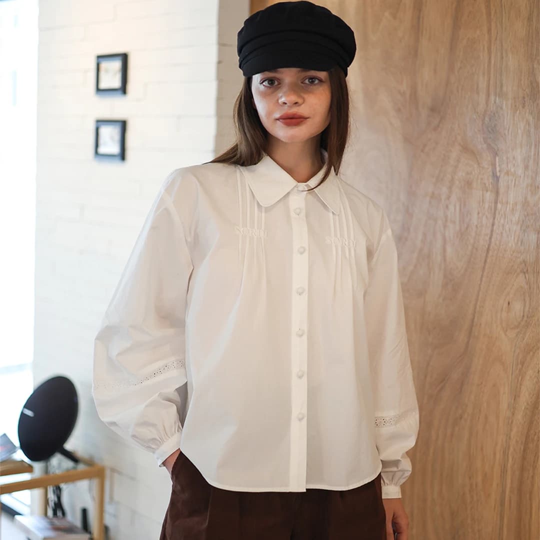 Posy Pintuck Blouse_white