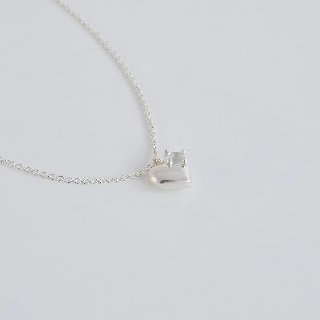 Half Heart Stone Necklace