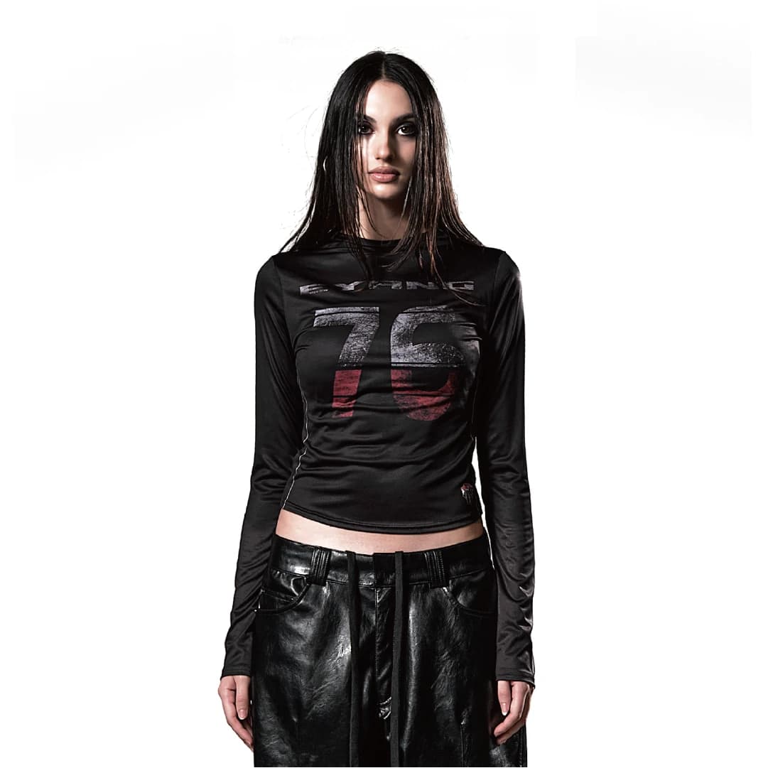 RACING UNIFORM PRINT LONGSLEEVE TOP